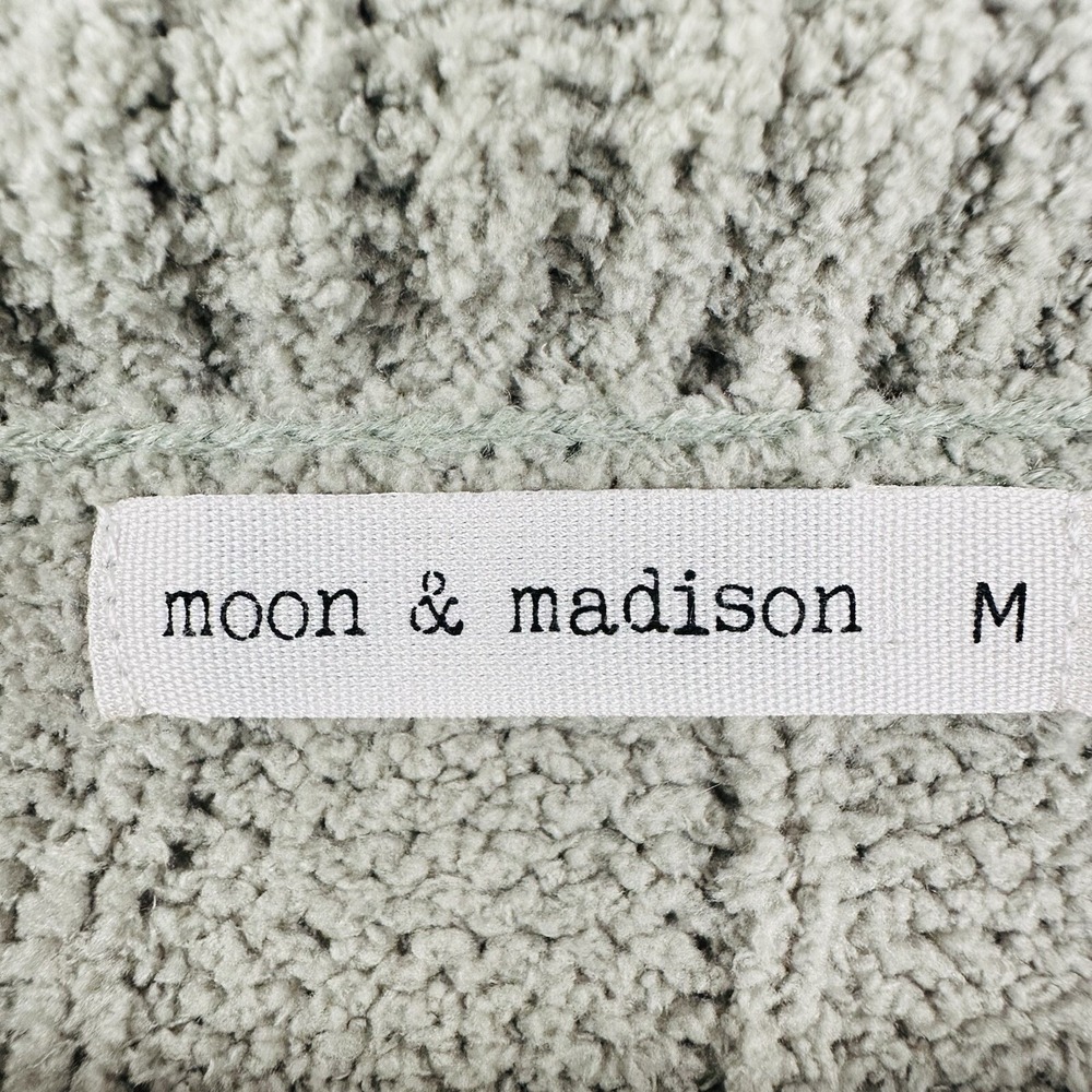 Moon And Madison Womens Sweater M Sage‎ Green Chenille Cowl Neck  Cable Knit EUC - Picture 7 of 13